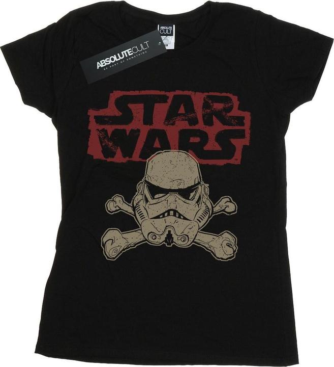 Actual product image Star Wars Womens/Ladies Stormtrooper Skull Logo Cotton T-Shirt (XXL)