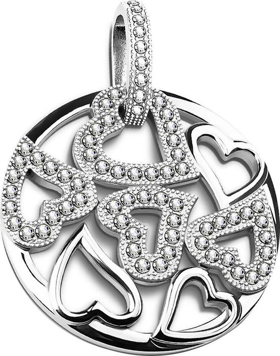 Star Piercing Anhänger silber rund mit Herzen (Chirurgenstahl 316L)