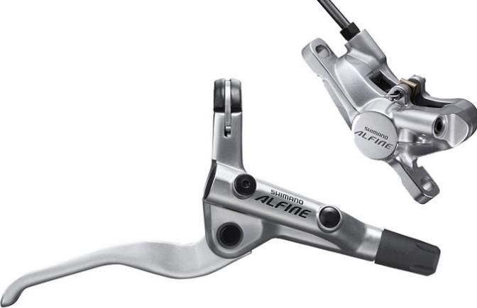 Immagine prodotto Shimano Set di freni a disco ALFINE BR-S7 con BL-S7000 posteriore argento (Freno posteriore, Set freni, 2)