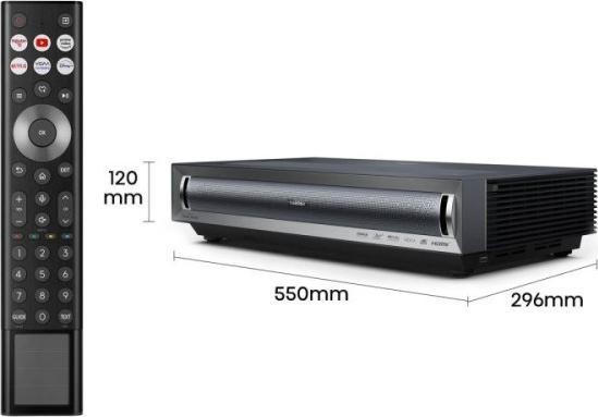 Produktbild Hisense LASER TV PX3 80-150 4K (UHD, 3000 lm, 0.22	:1)