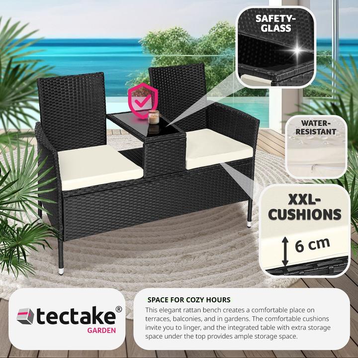 Image du produit tectake Banc de jardin en rotin