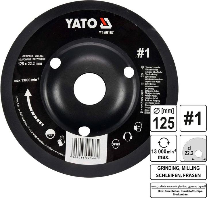 Produktbild Yato Profi Raspelscheibe für Winkelschleifer 125mm Nr1