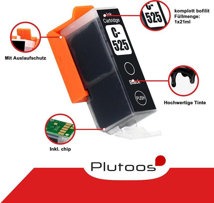 Image du produit Plutoos Cartouche Canon PGI-525 PGBK XXL compatible noire