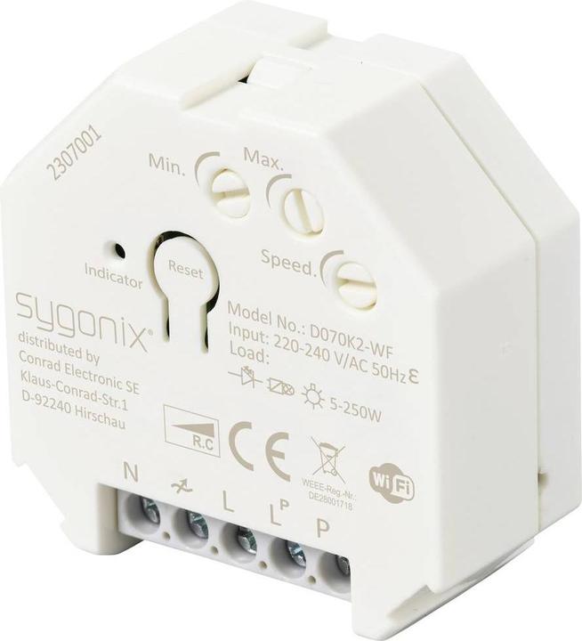 Actual product image Sygonix SY-5775566 Flush-mounted dimmer Suitable for light sources: LED lamps, incandescent lamps