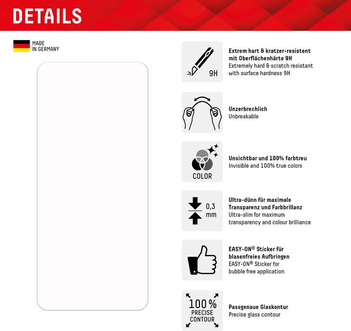 Actual product image Displex Smart Glass, Displayschutzfolie (1 Piece, Xiaomi Redmi Note 12 5G)