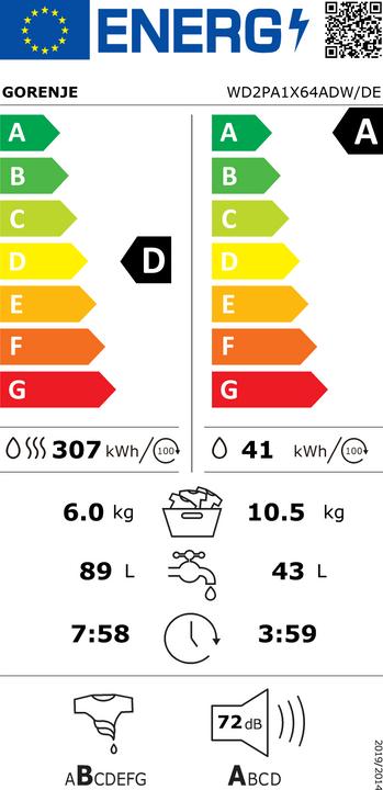 Energy Label Gorenje WD2PA1X64ADW/DE