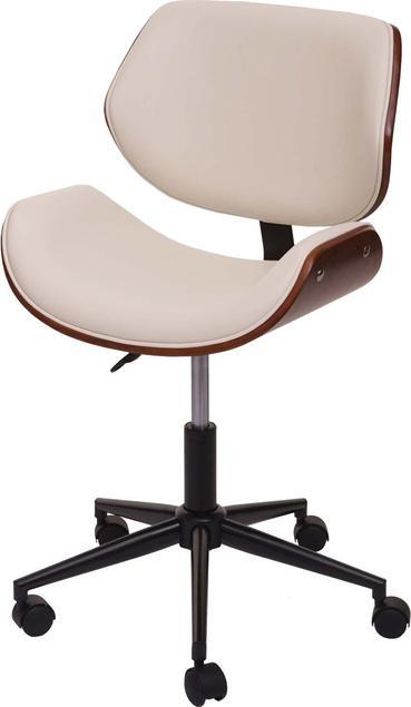 Image du produit Swisshandel24 Chaise de bureau, chaise de bureau pivotante, chaise de bureau en bois courbé, aspect noyer, rétro