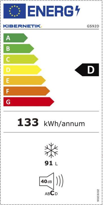 Energie-Label Kibernetik Gefrierschrank D947092 (Freistehend, 91 l)