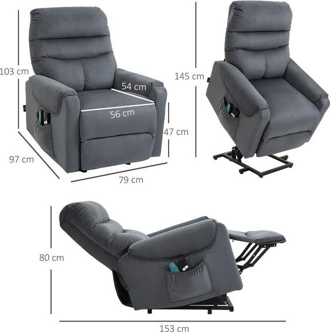 Immagine prodotto Swisshandel24 Fernsehsessel mit Massage, Aufstehhilfe, Heizung, Liegefunktion 79x97x103 cm
