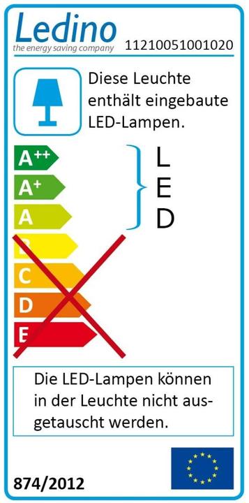 Energie-Label Ledino Einbauleuchte Holstein WWW 5 Watt 2700 K Weiss (350 lm)
