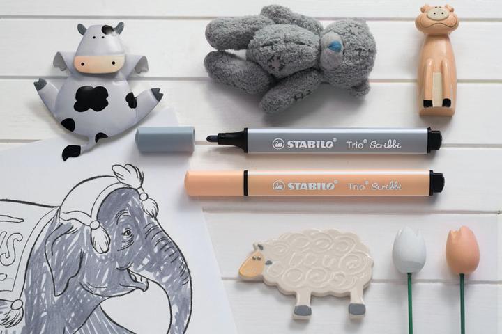 Produktbild STABILO Trio Scribbi Gefederter Dreikant-Filzstift (Mehrfarbig, 14 x)