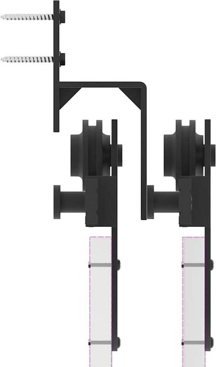 Image du produit VidaXL Kit de ferrure de porte coulissante 200 cm acier noir Kit de ferrure de porte coulissante