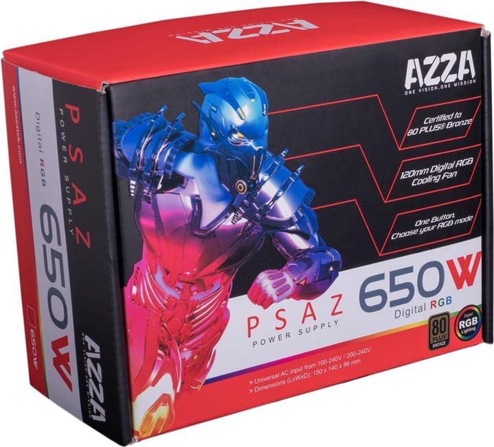 Actual product image Azza Power supply unit PSAZ ARGB (650 W)