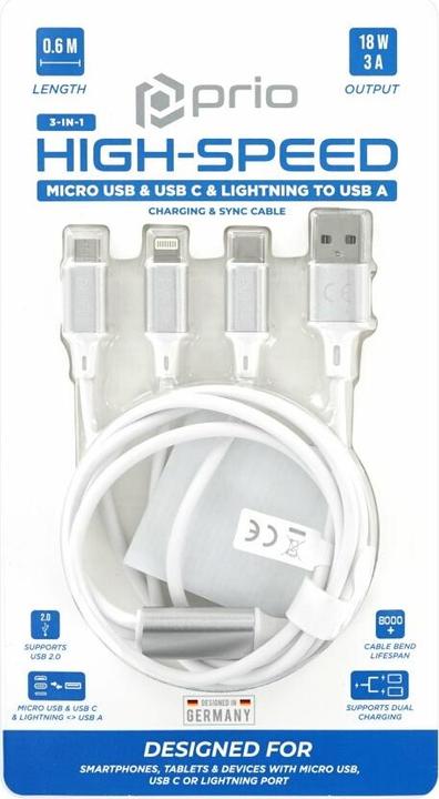 Actual product image prio 3in1 (0.60 m, USB 2.0, 18 W)