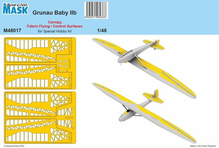 Produktbild Special Hobby Grunau Baby IIB Mask Canopy, Fabric Flying / Control Surfaces 1/48