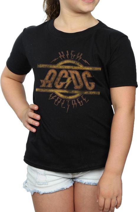 Produktbild AC/DC High Voltage BaumwollTShirt mit DistressedLogo Mädchen (140, 146)