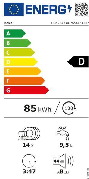 Energy Label Beko DSN 28433XG