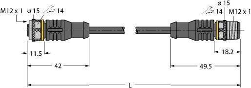 Image du produit Turck Câble de l'actionneur et du capteur Câble de connexion PUR (5 m)