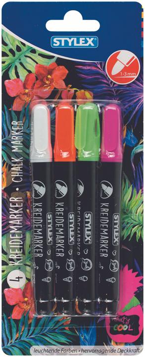 Produktbild Stylex Kreidemarker farbig 1-3mm 4er (Mehrfarbig, 4 x)