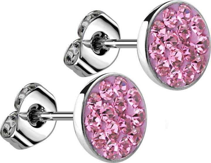 Produktbild Star Piercing Ohrstecker silber Teller Kristall hellviolett (ohne Messing, Chirurgenstahl 316L)