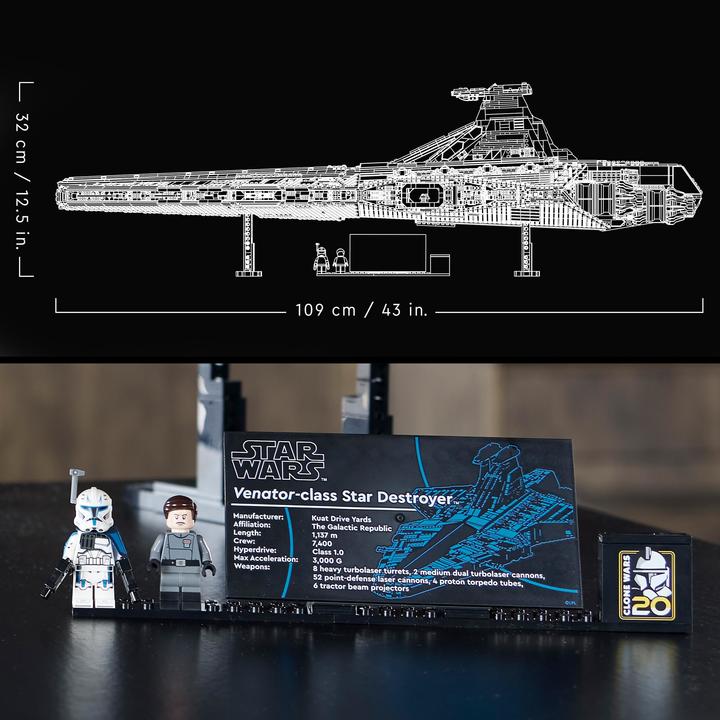 Actual product image LEGO UCS Venator-class Republic Attack Cruiser (75367, LEGO Star Wars, LEGO Rare Sets)