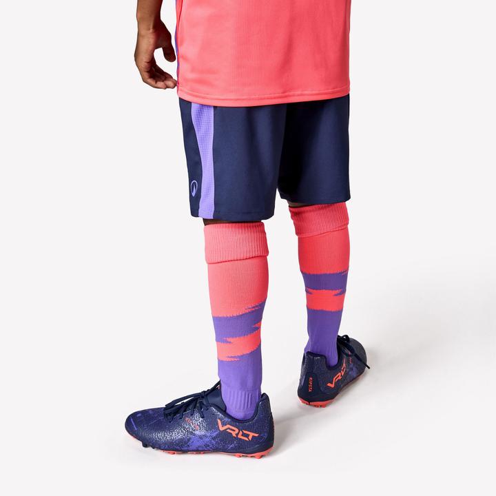 Actual product image Kipsta Kinder Fussball Shorts - Viralto Kids blau/lila Streifen (122)