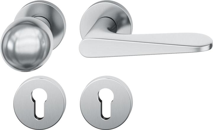 FSB Interchangeable set 12 1144 ASL on rose PZ, fixed knob, matt stainless steel (Door set)