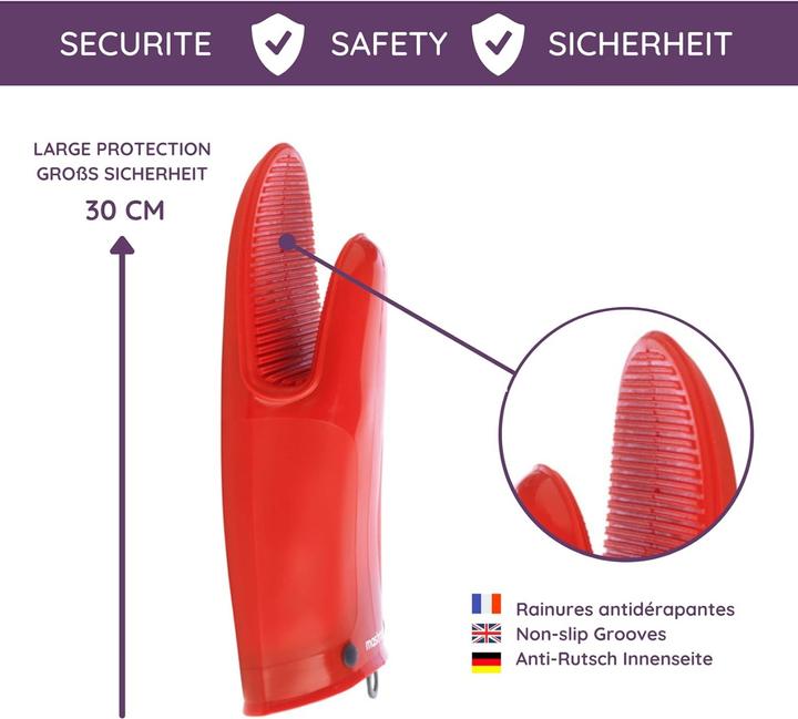 Immagine prodotto Mastrad Guanto da forno Orka Tex in silicone rosso (Silicone, Cotone)
