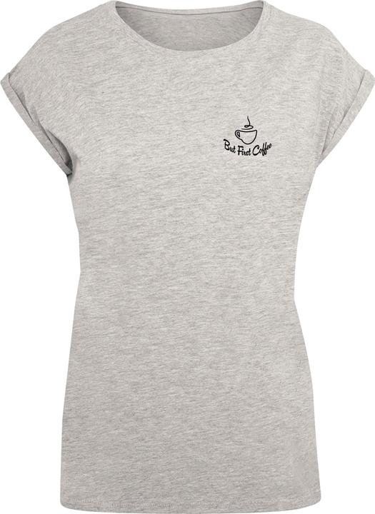 Merchcode Ladies But First Coffee Extended Shoulder Tee - 117869