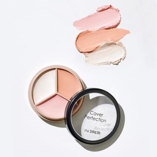 Immagine prodotto The Saem Cover Perfection Triple Pot #05 Dark Up Beige (Bianco, Pink, Pesca leggera, 01 Beige corretto)
