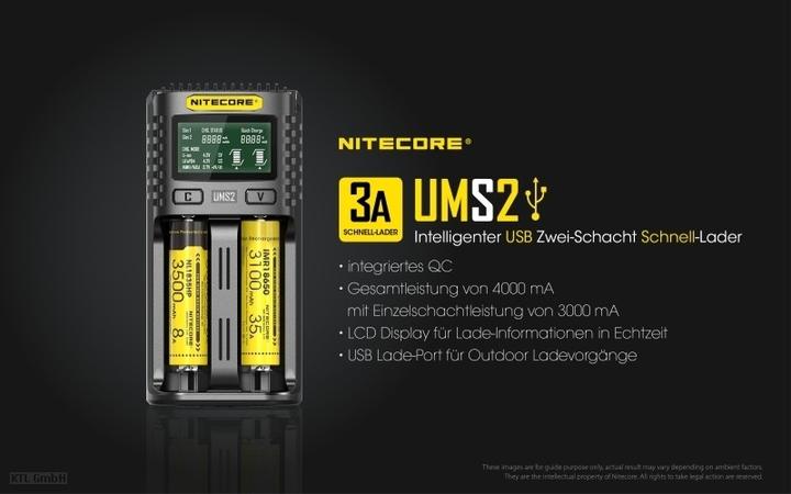 Actual product image Nitecore UMS2 (1 pcs., AAA, AA, Chargers without battery)