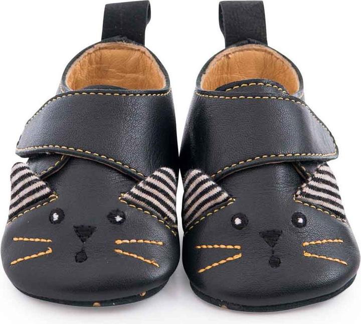 Actual product image Moulin Roty Leather booties black cat 6/12 months, Les Moustaches (12)