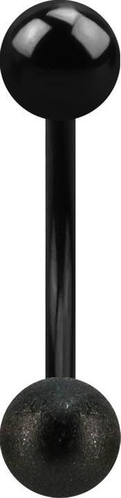 Produktbild Star Piercing Micro Banane schwarz mit Kugel gesprenkelt (ohne Messing, Chirurgenstahl 316L)