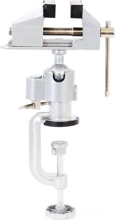 Actual product image XPOtool Mini Vice 360° Swivelling Aluminium Bench Vice with 50mm Jaw Width for Workbench Workshop (50 mm)