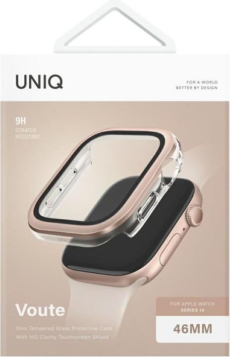 Immagine prodotto Uniq Voute Tempered Glass Case for Apple Watch 10 46mm - Rose Gold