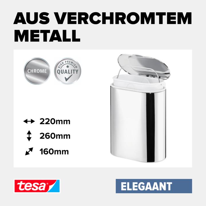 Actual product image tesa ELEGAANT Kosmetikabfalleimer inkl. Klebelösung ohne Bohren (10 l)