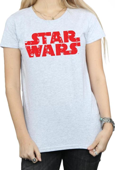 Actual product image Star Wars Womens/Ladies Christmas Logo Cotton T-Shirt (L)