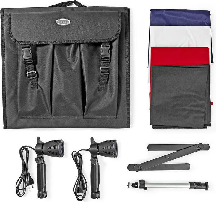 Actual product image Nedis Photo Studio Kit 400 lm Foldable Backgrounds incl. Carrying Bag included Black