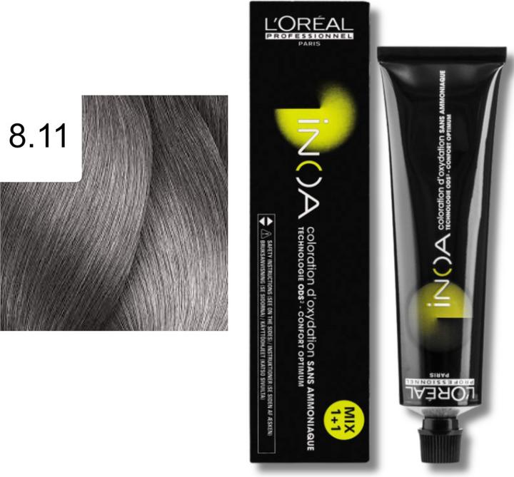 Image du produit L'Oréal Paris L'Oréal Inoa Coloration D'Oxydation Ammonia Free (8,11 Blond clair Frêne foncé)