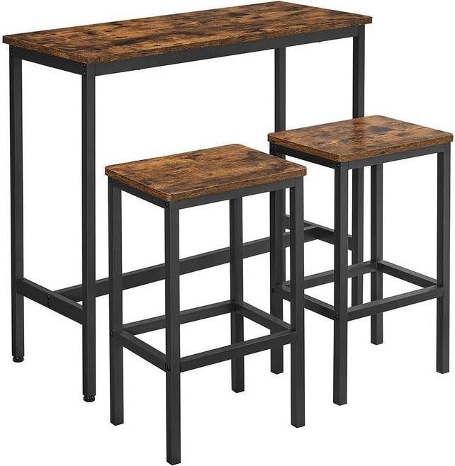 Vasagle Bartisch 40/90 x 65 cm/100 cm, Braun/Schwarz, Tiefe (100 x 40 x 90 cm)