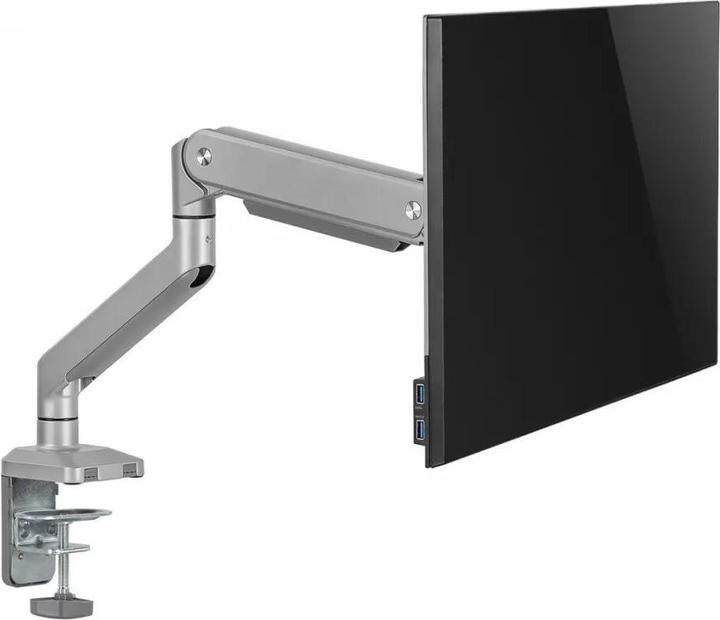 Actual product image Ergo Office Monitoriaus laikiklis aliuminis su dujine spyruokle, dviguba rankena, vesa 75x75 (Table, 32")