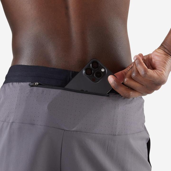 Actual product image Kalenji Short de running respirant Homme - KIPRUN Run 500 Dry Gris (S)