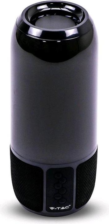 Image du produit V-TAC Haut-parleur Bluetooth 6W avec lumières LED, noir, slot USB et TF, DC : 5V (3 h, Fonctionnement sur piles)