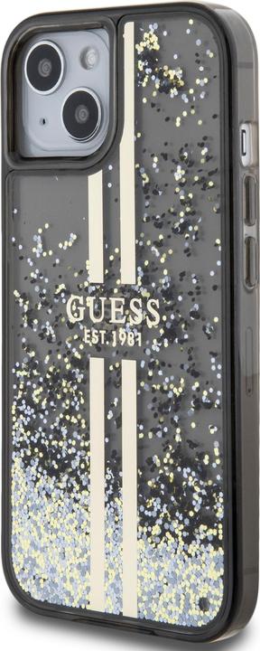 Image du produit Guess GUHCP15SLFCSEGK iPhone 15 / 14 / 13 6.1" czarny/black hardcase Liquid Glitter Gold Stripes (Apple iPhone 15)