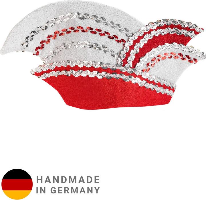 Metamorph Komiteekappe rot-weiss mit Borte