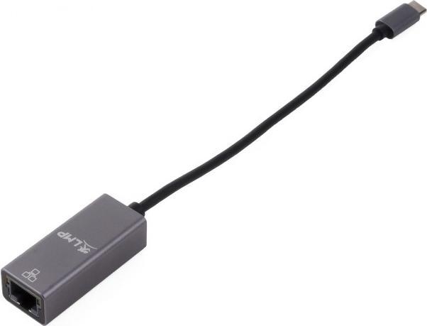 Produktbild LMP USB-C-auf-Gigabit-Ethernet-Adapter, grau (USB-C, RJ45 (1x))