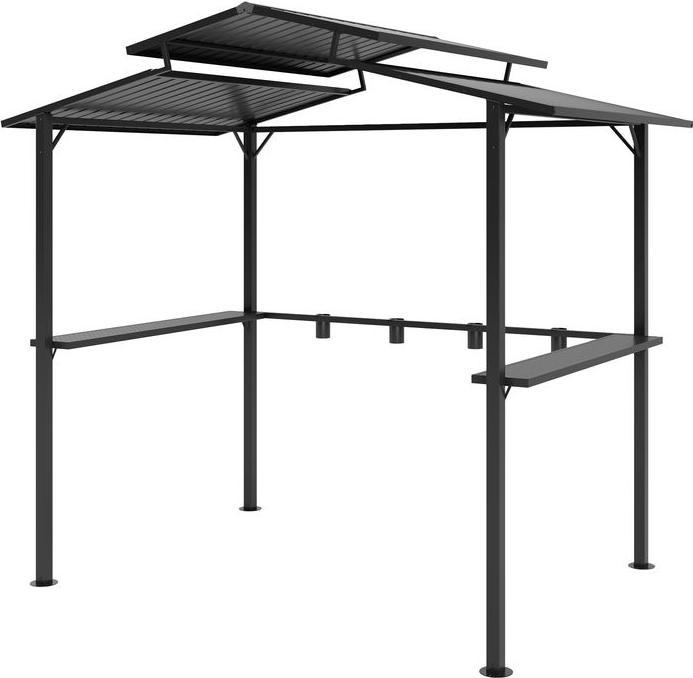 Produktbild Swisshandel24 Grillpavillon 250x160x250 cm wasserdicht Doppelschichtdach, Schwarz (250 cm, 160 cm)