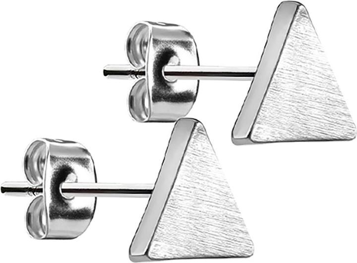 Image du produit Star Piercing Clou d'oreille triangulaire argent brossé (Laiton, Acier chirurgical 316L)