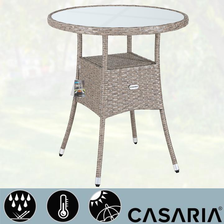 Immagine prodotto Casaria Tavolo da balcone in polyrattan (60 cm)