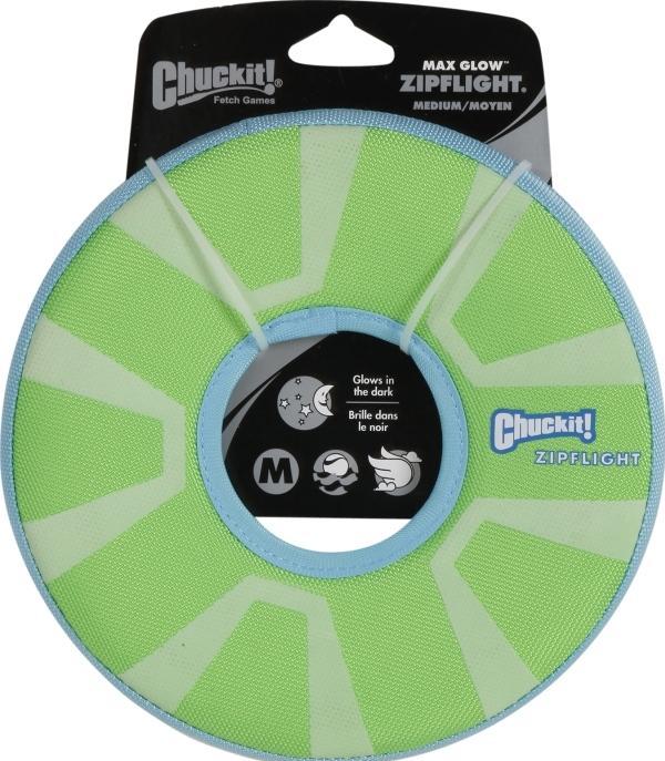 Actual product image Chuckit! Max Glow Zipflight Frisbee Glow In The Dark (Litter toy dog)
